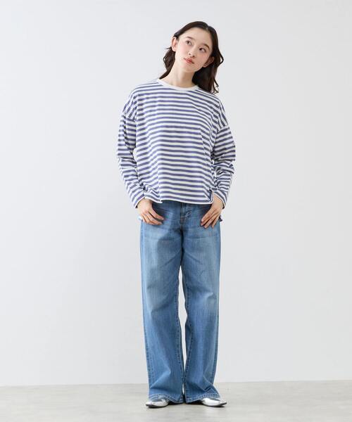 LOGEMENT DE CLAIRE(ロジュモンドクレール)の「リラックス長袖Tシャツ(Tシャツ/カットソー・レディース・ブラック/ブルー/ブラウン/グリーン・FREE)」の5枚目の写真