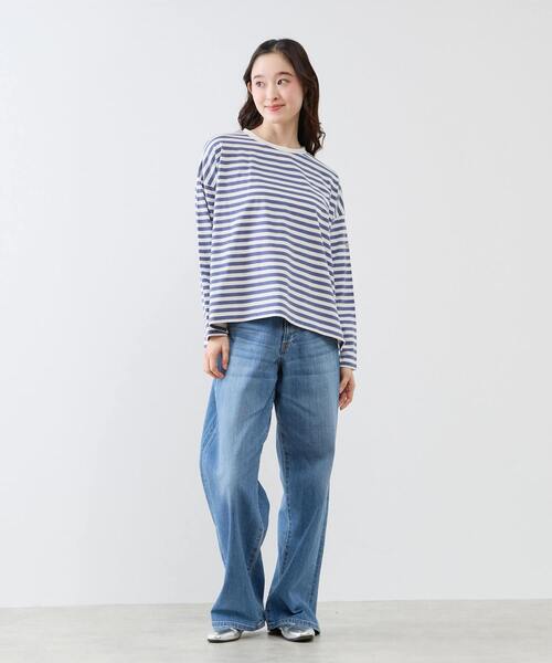 LOGEMENT DE CLAIRE(ロジュモンドクレール)の「リラックス長袖Tシャツ(Tシャツ/カットソー・レディース・ブラック/ブルー/ブラウン/グリーン・FREE)」の6枚目の写真