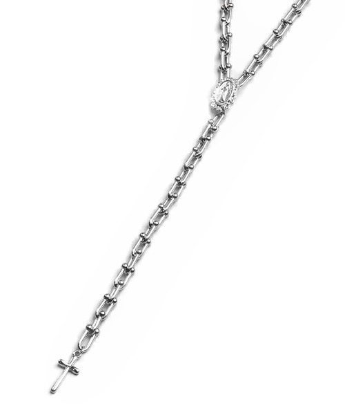 NO ID.（ノーアイディ）の「an2077-ﾘﾝｸﾁｪｰﾝﾛｻﾞﾘｵ ネックレス(858170-428A)（ネックレス・メンズ・シルバー・ONE SIZE）」の5枚目の写真