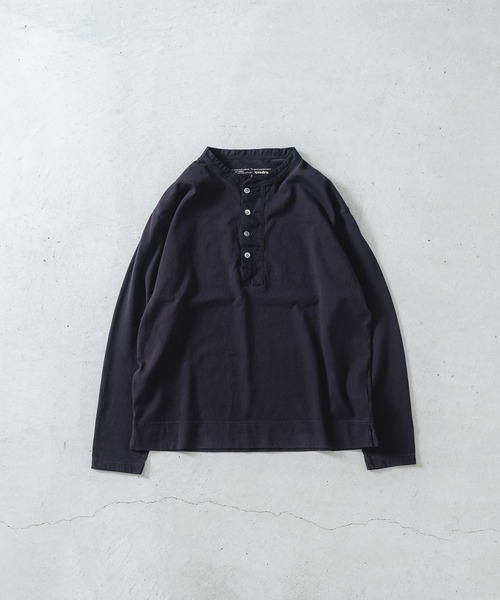 quadro（クオドロ）の「エメラルド天竺布帛前立てヘンリーネックプルオーバー（Tシャツ/カットソー・メンズ・チョコ/グレー/キナリ・MEDIUM/LARGE）」の3枚目の写真