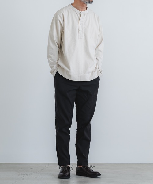 quadro（クオドロ）の「エメラルド天竺布帛前立てヘンリーネックプルオーバー（Tシャツ/カットソー・メンズ・チョコ/グレー/キナリ・MEDIUM/LARGE）」の12枚目の写真