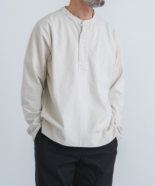 quadro（クオドロ）の「エメラルド天竺布帛前立てヘンリーネックプルオーバー（Tシャツ/カットソー・メンズ・チョコ/グレー/キナリ・MEDIUM/LARGE）」の13枚目の写真