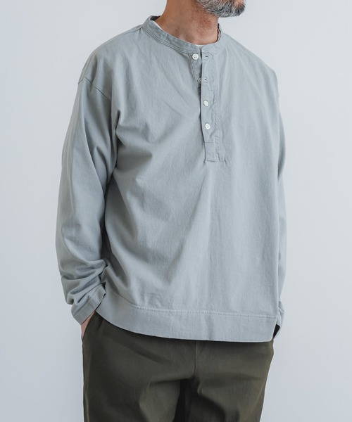 quadro（クオドロ）の「エメラルド天竺布帛前立てヘンリーネックプルオーバー（Tシャツ/カットソー・メンズ・チョコ/グレー/キナリ・MEDIUM/LARGE）」の11枚目の写真