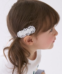 petit main（プティマイン）の「レースフラワーヘアクリップ2P/L（バレッタ/ヘアクリップ）」