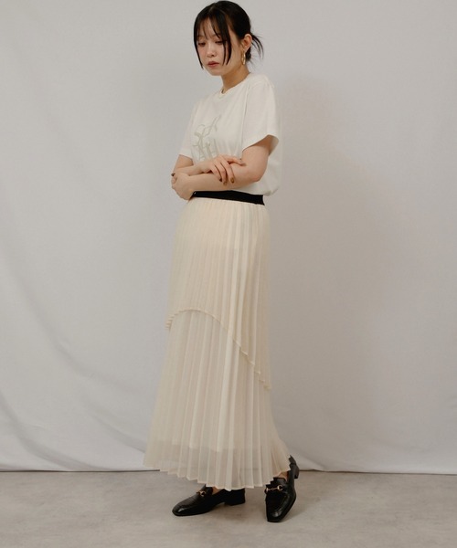 palm RICHE(ポームリシュ)の「シアーチェックプリーツSK(スカート・レディース・オフホワイト/グレー/ターコイズブルー・M)」の4枚目の写真
