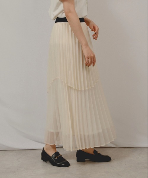 palm RICHE(ポームリシュ)の「シアーチェックプリーツSK(スカート・レディース・オフホワイト/グレー/ターコイズブルー・M)」の12枚目の写真