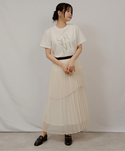 palm RICHE(ポームリシュ)の「シアーチェックプリーツSK(スカート・レディース・オフホワイト/グレー/ターコイズブルー・M)」の5枚目の写真