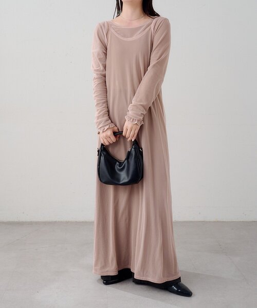 Kastane（カスタネ）の「【一部店舗限定】B シアーリバーシブルワンピース（ワンピース・レディース・パープル/ピンク/ブラック・FREE）」の12枚目の写真