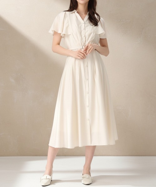 MISCH MASCH(ミッシュマッシュ)の「2026春夏新作 ケープフレア袖シャツワンピース(シャツワンピース・レディース・ブルー/ベージュ/ネイビー/ピンク・S/M)」の2枚目の写真