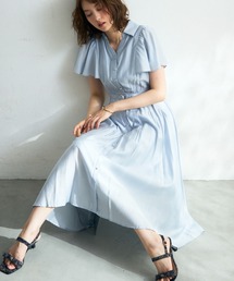 2026春夏新作 ケープフレア袖シャツワンピース