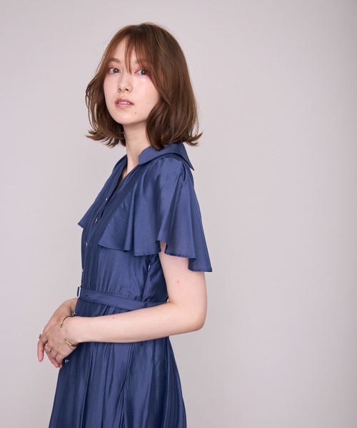 MISCH MASCH(ミッシュマッシュ)の「2026春夏新作 ケープフレア袖シャツワンピース(シャツワンピース・レディース・ブルー/ベージュ/ネイビー/ピンク・S/M)」の19枚目の写真