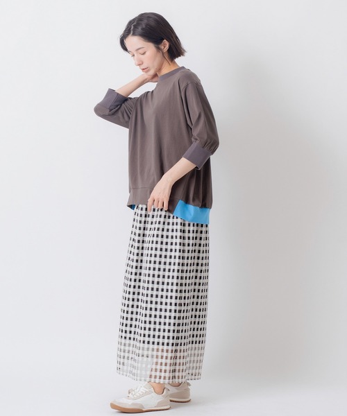 Kelen(ケレン)の「「KELEN / ケレン」シアーチェックストレートシルエットスカート(スカート・レディース・ブラック/オフホワイト・S/M)」の12枚目の写真