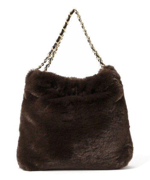 Demi-Luxe BEAMS(デミルクス ビームス)の「VIOLAd'ORO / ELMO エコレッキスファー チェーン バッグS(トートバッグ・レディース・ダークブラウン・ONE SIZE)」の1枚目の写真