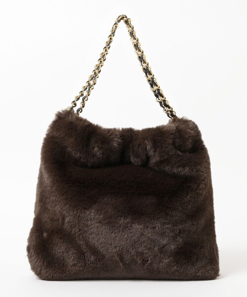 Demi-Luxe BEAMS(デミルクス ビームス)の「VIOLAd'ORO / ELMO エコレッキスファー チェーン バッグS(トートバッグ・レディース・ダークブラウン・ONE SIZE)」の3枚目の写真