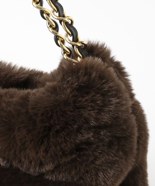 Demi-Luxe BEAMS(デミルクス ビームス)の「VIOLAd'ORO / ELMO エコレッキスファー チェーン バッグS(トートバッグ・レディース・ダークブラウン・ONE SIZE)」の5枚目の写真