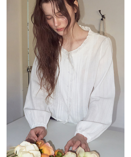 ETMON（エトモン）の「Frill String Blouse, Ivory（シャツ/ブラウス・レディース・その他・F）」の2枚目の写真