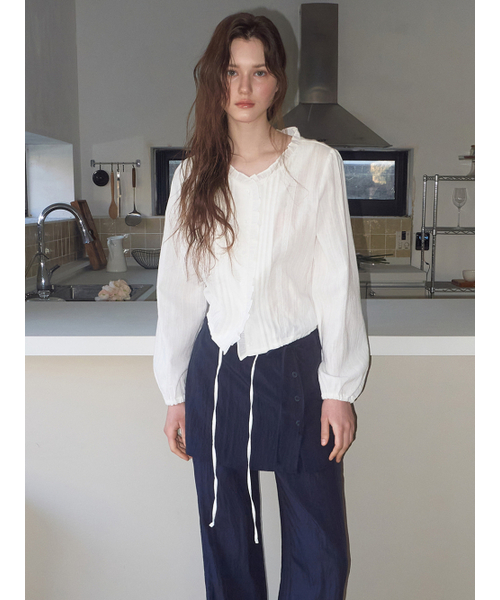 ETMON（エトモン）の「Frill String Blouse, Ivory（シャツ/ブラウス・レディース・その他・F）」の3枚目の写真