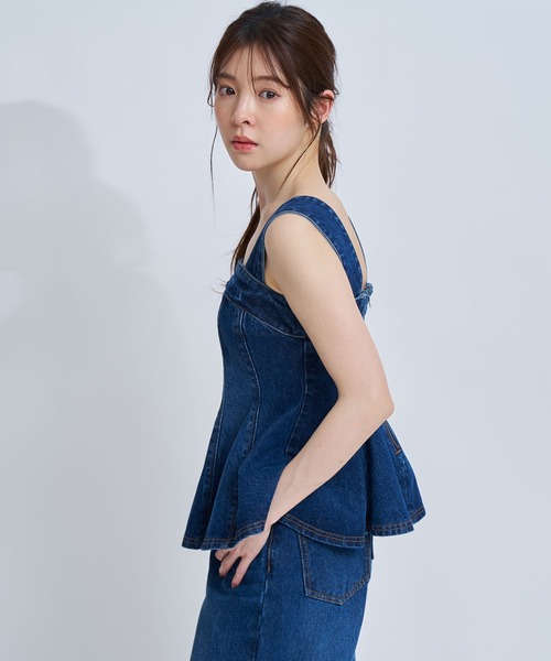 NOELA（ノエラ）の「デニムビスチェ（シャツ/ブラウス・レディース・オフホワイト/ダークインディゴブルー・S/M）」の11枚目の写真