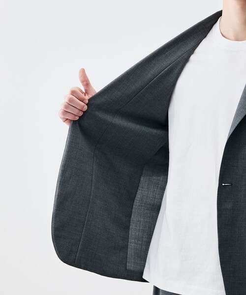 EDITION(エディション)の「Super140’sトロピカルウール ジャケット(テーラードジャケット・メンズ・ブラック/チャコールグレー・S/M/L)」の8枚目の写真
