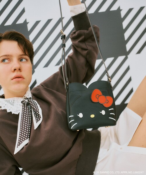 VIS（ビス）の「【HELLO KITTY×VIS】ダブルフェイスハートカットミニショルダーバッグ（ショルダーバッグ・レディース・ブラック/オフホワイト・FREE）」の16枚目の写真