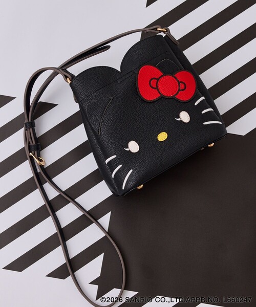 VIS（ビス）の「【HELLO KITTY×VIS】ダブルフェイスハートカットミニショルダーバッグ（ショルダーバッグ・レディース・ブラック/オフホワイト・FREE）」の9枚目の写真
