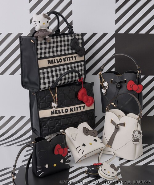 VIS（ビス）の「【HELLO KITTY×VIS】ダブルフェイスハートカットミニショルダーバッグ（ショルダーバッグ・レディース・ブラック/オフホワイト・FREE）」の11枚目の写真