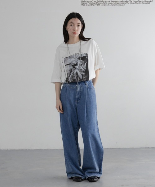 LOWRYS FARM(ローリーズファーム)の「【LFM(U)】MarilynMonroeTSS 655814(Tシャツ/カットソー・メンズ・ホワイト/ブラック/ホワイト系その他/ホワイト系その他2・MEDIUM/LARGE)」の5枚目の写真