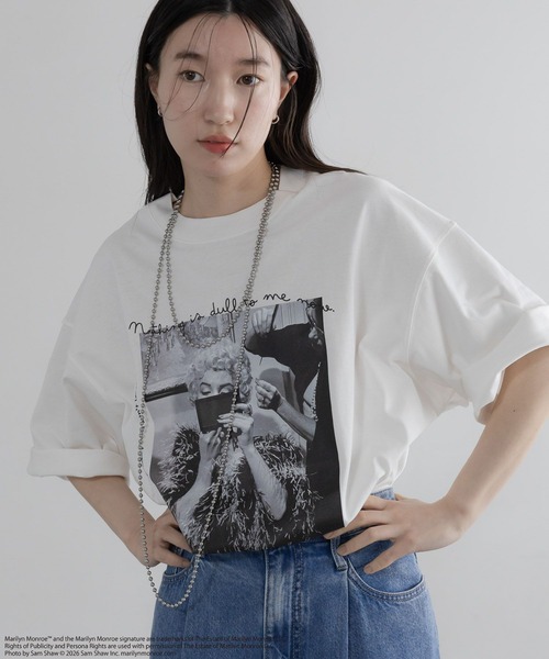 LOWRYS FARM(ローリーズファーム)の「【LFM(U)】MarilynMonroeTSS 655814(Tシャツ/カットソー・メンズ・ホワイト/ブラック/ホワイト系その他/ホワイト系その他2・MEDIUM/LARGE)」の8枚目の写真