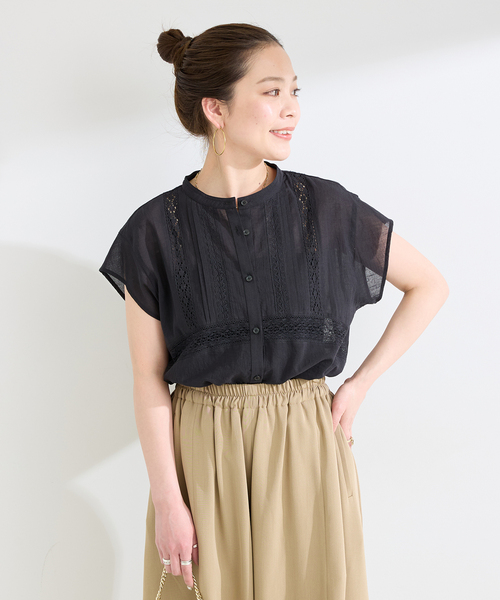 B.C STOCK（ベーセーストック）の「手洗い可 / ピンタックレースブラウス（シャツ/ブラウス・レディース・ブラック/ブルー系その他/ホワイト・FREE）」の21枚目の写真