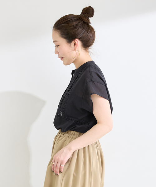 B.C STOCK（ベーセーストック）の「手洗い可 / ピンタックレースブラウス（シャツ/ブラウス・レディース・ブラック/ブルー系その他/ホワイト・FREE）」の22枚目の写真