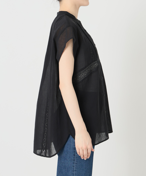 B.C STOCK（ベーセーストック）の「手洗い可 / ピンタックレースブラウス（シャツ/ブラウス・レディース・ブラック/ブルー系その他/ホワイト・FREE）」の5枚目の写真