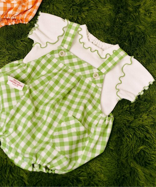 apres les cours(アプレレクール)の「little bunny うさ耳サロペット&インナーセット(その他ベビーウェア・キッズ・グリーン/オレンジ・70/80)」の2枚目の写真