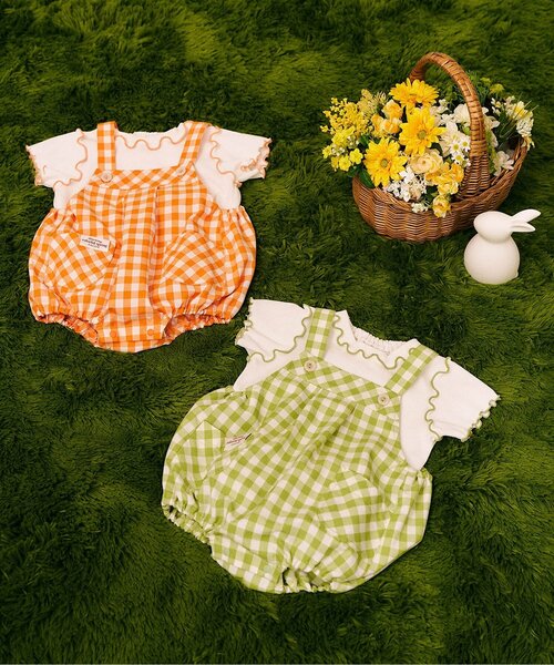 apres les cours(アプレレクール)の「little bunny うさ耳サロペット&インナーセット(その他ベビーウェア・キッズ・グリーン/オレンジ・70/80)」の13枚目の写真