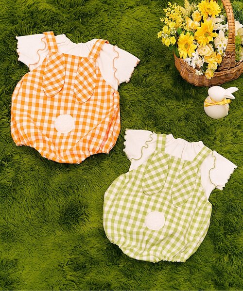 apres les cours(アプレレクール)の「little bunny うさ耳サロペット&インナーセット(その他ベビーウェア・キッズ・グリーン/オレンジ・70/80)」の14枚目の写真