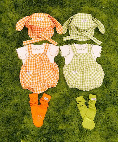 apres les cours(アプレレクール)の「little bunny うさ耳サロペット&インナーセット(その他ベビーウェア・キッズ・グリーン/オレンジ・70/80)」の17枚目の写真
