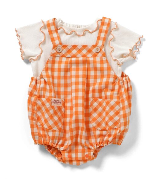 apres les cours(アプレレクール)の「little bunny うさ耳サロペット&インナーセット(その他ベビーウェア・キッズ・グリーン/オレンジ・70/80)」の5枚目の写真