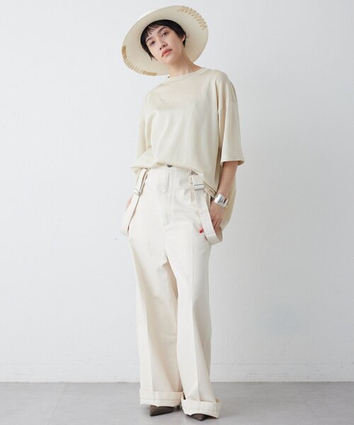 Whim Gazette(ウィムガゼット)の「サスペンダーチノパンツ(チノパンツ・レディース・オフホワイト/キャメル・FREE)」の20枚目の写真