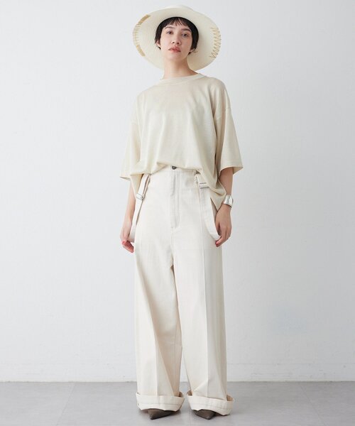 Whim Gazette(ウィムガゼット)の「サスペンダーチノパンツ(チノパンツ・レディース・オフホワイト/キャメル・FREE)」の15枚目の写真