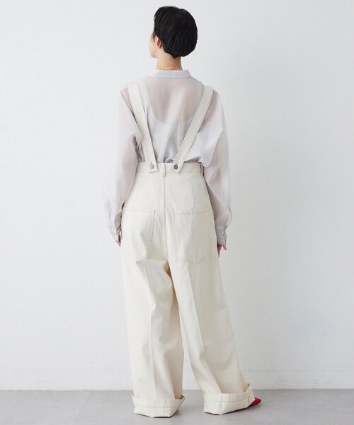 Whim Gazette(ウィムガゼット)の「サスペンダーチノパンツ(チノパンツ・レディース・オフホワイト/キャメル・FREE)」の12枚目の写真