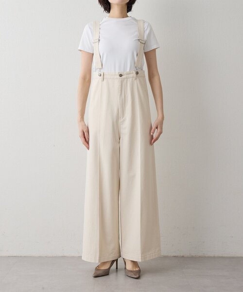 Whim Gazette(ウィムガゼット)の「サスペンダーチノパンツ(チノパンツ・レディース・オフホワイト/キャメル・FREE)」の21枚目の写真