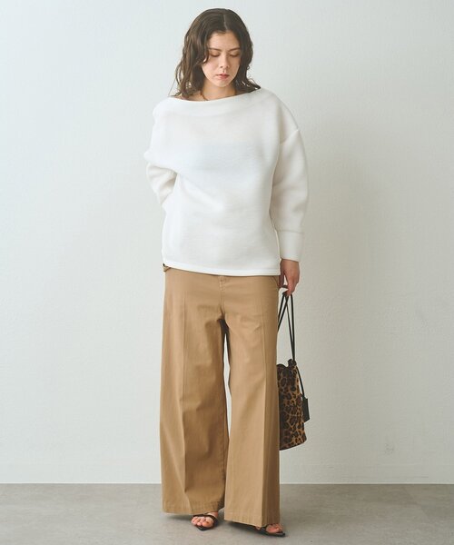 Whim Gazette(ウィムガゼット)の「サスペンダーチノパンツ(チノパンツ・レディース・オフホワイト/キャメル・FREE)」の3枚目の写真