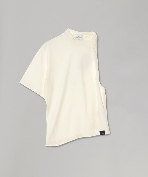 forget-me-nots(フォーゲットミーノッツ)の「TWIST ASYMMETRICAL T-SHIRT 325JTS209JS0233(Tシャツ/カットソー・レディース・ホワイト/ブラック・SMALL)」の1枚目の写真