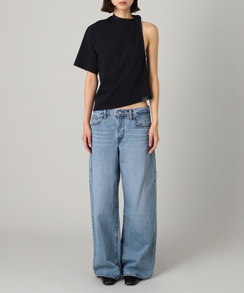 forget-me-nots(フォーゲットミーノッツ)の「TWIST ASYMMETRICAL T-SHIRT 325JTS209JS0233(Tシャツ/カットソー・レディース・ホワイト/ブラック・SMALL)」の6枚目の写真