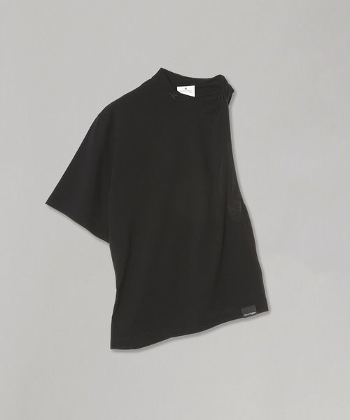 forget-me-nots(フォーゲットミーノッツ)の「TWIST ASYMMETRICAL T-SHIRT 325JTS209JS0233(Tシャツ/カットソー・レディース・ホワイト/ブラック・SMALL)」の11枚目の写真