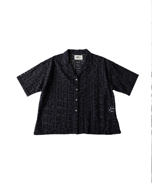 antiqua(アンティカ)の「オープンカラー シフリー刺繍 シャツ(シャツ/ブラウス・レディース・ブラック・ONESIZE)」の12枚目の写真