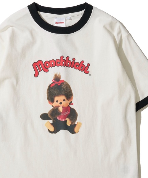 ADPOSION(アドポーション)の「【Monchhichi / モンチッチ】リンガークルーネックTシャツ(Tシャツ/カットソー・レディース・ホワイト系2/ホワイト系3/ホワイト系1・LARGE/SMALL/MEDIUM)」の1枚目の写真