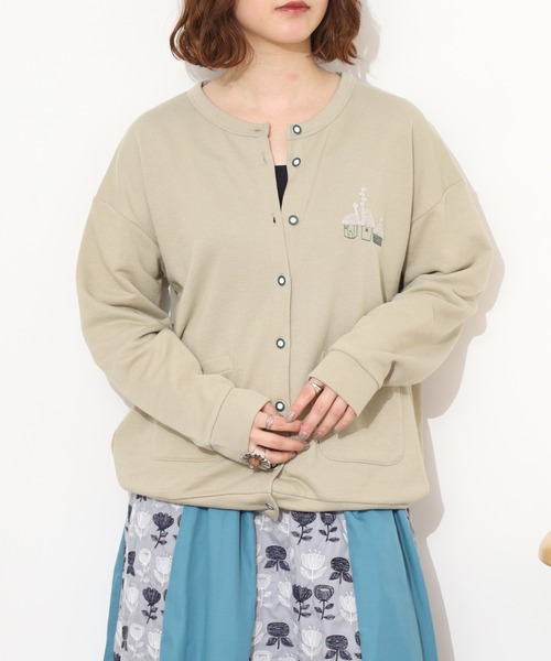 EMAGO 木のさがら刺繍ｶｰﾃﾞ 長袖