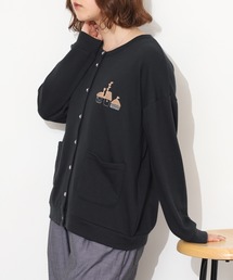 EMAGO 木のさがら刺繍カーデ 長袖