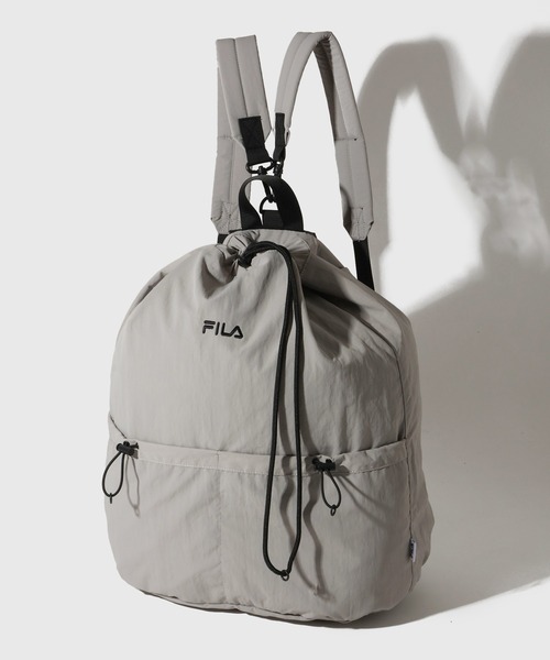 FILA(フィラ)の「【FILA/フィラ】ドローコード2wayバッグ ナップサック(バックパック/リュック・メンズ・グレー/ブラック/チャコールグレー・FREE)」の3枚目の写真