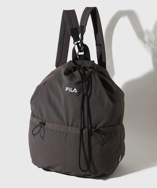 FILA(フィラ)の「【FILA/フィラ】ドローコード2wayバッグ ナップサック(バックパック/リュック・メンズ・グレー/ブラック/チャコールグレー・FREE)」の2枚目の写真